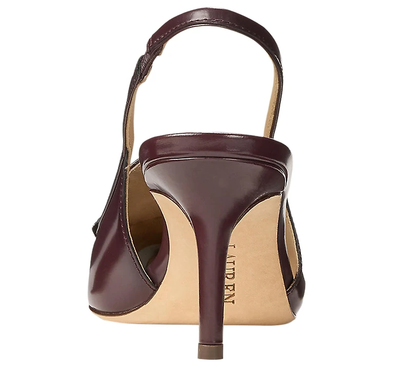 Lauren Ralph Women's Khloe Leather Slingback Loafer Pump