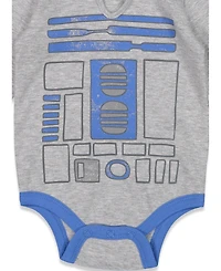 Star Wars Darth Vader R2-D2 Chewbacca Boys 3 Pack Bodysuits Infant