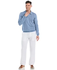 Cubavera Men's Long Sleeves Sweater Polo Shirt