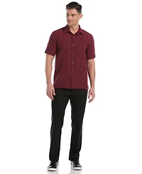Cubavera Men's Tonal Argyle Embroidery Short Sleeves Shirt