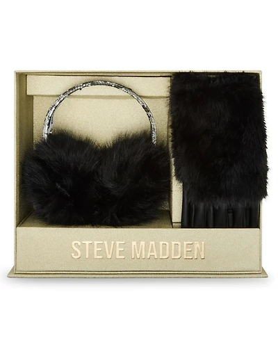 Steve Madden Women's 2-Piece Snake Band Earmuff and Gloves Gift Set