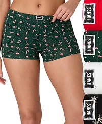 Hanes Women's 4-Piece Boxer Brief Underwear Assorted Bonus Pack
