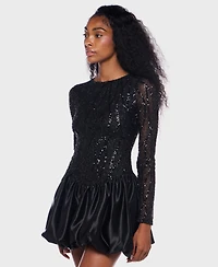 Alex & Sophia Junior's Long Sleeve Round Neck Bubble Dress