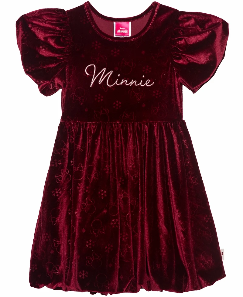 Disney Girls 2T-6X Minnie Mouse Short Sleeve Debossed Dress