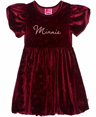 Disney Girls 2T-6X Minnie Mouse Short Sleeve Debossed Dress
