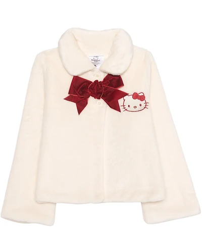 Hello Kitty Girls 2T-6X Front Button Collar Plush Jacket