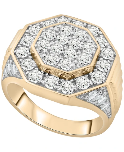 Macy's Men's Diamond (1 ct. t.w.) Ring in 14K Gold Plated Sterling Silver