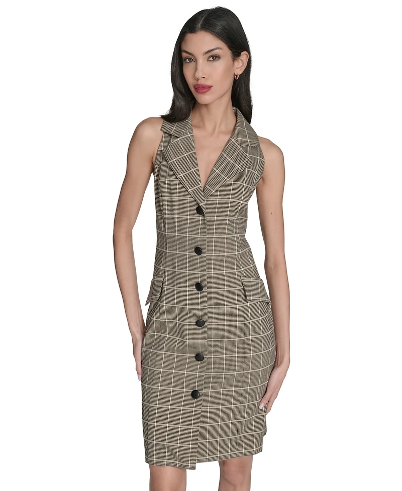 Vince Camuto Women's Novelty Woven Collar Dress