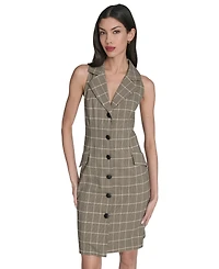 Vince Camuto Women's Novelty Woven Collar Dress