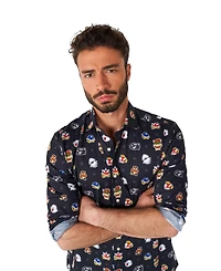 OppoSuits Men's Super Mario Bad Guys Shirt - Nintendo Outfit Including 1 Button-Up Black Long sleeve