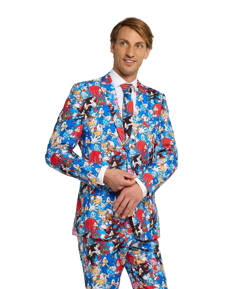 OppoSuits Men's Suit - Theme Party Sonic the Hedgehog Multicolor