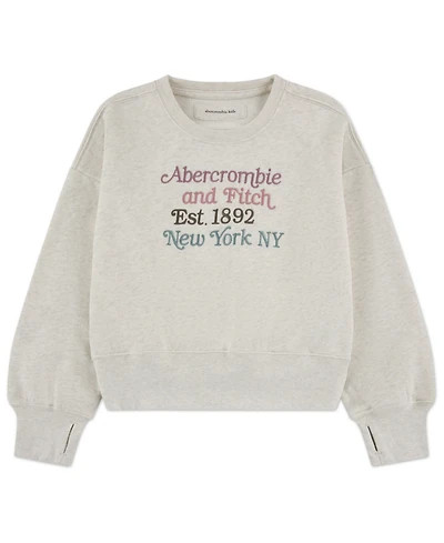 abercrombie kids Girls Multicolor Logo Crew Sweatshirt
