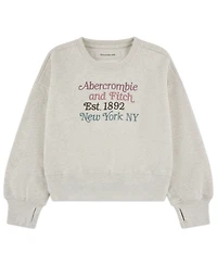 abercrombie kids Girls Multicolor Logo Crew Sweatshirt