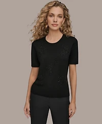 Donna Karan New York Women's Embellished Crewneck Sweater