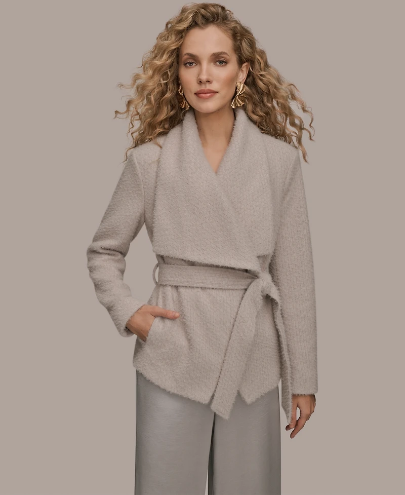 Donna Karan New York Women's Long Sleeve Wrap Coat