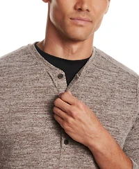 Vintage & Black Men's Long Sleeve Mixy Henley Shirt