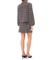 CeCe Women's Balloon Long Sleeve Chest Patch Jacket