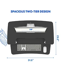 FlexiSpot M7 Series 32"W Manual Adjustable Standing Desk Converter, Black