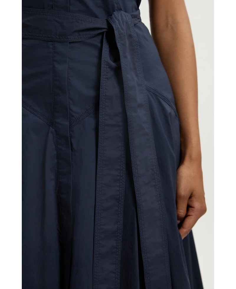 Karen Millen Women's Midi Shirt Dress With Dropped Waist