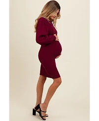 Pinkblush Maternity Camel Bubble Sleeve Sweater Dress
