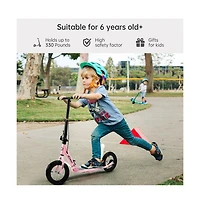 Artudatech Foldable Kids Scooter with 12 Inch Shock-Absorbing Tires, Adjustable Height & Dual Brakes for Ages 7-12