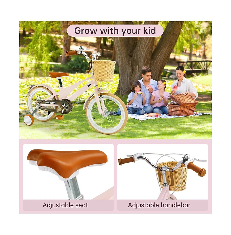 Artudatech 16-Inch Kids Bike for Ages 5-9 with Lightweight Magnesium Frame, Training Wheels & Dual Brakes for Safe Riding