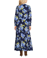 Lands' End Women's Pinwale Cord Smocked Sleeve Maxi Dress