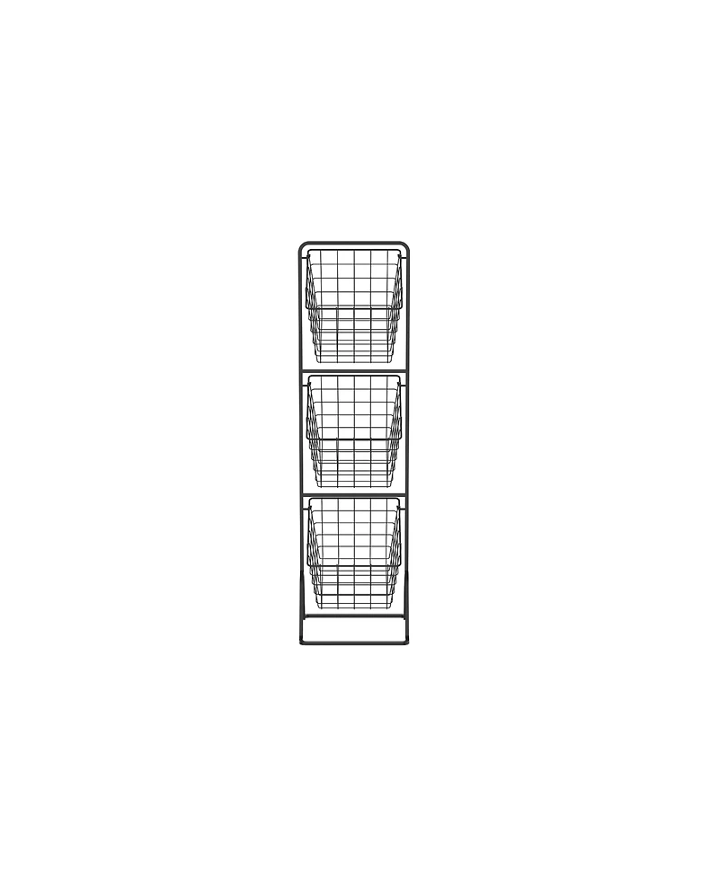 Oceanstar 3-Tier Metal Wire Storage Basket Stand with Removable Baskets, Black