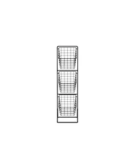 Oceanstar 3-Tier Metal Wire Storage Basket Stand with Removable Baskets, Black