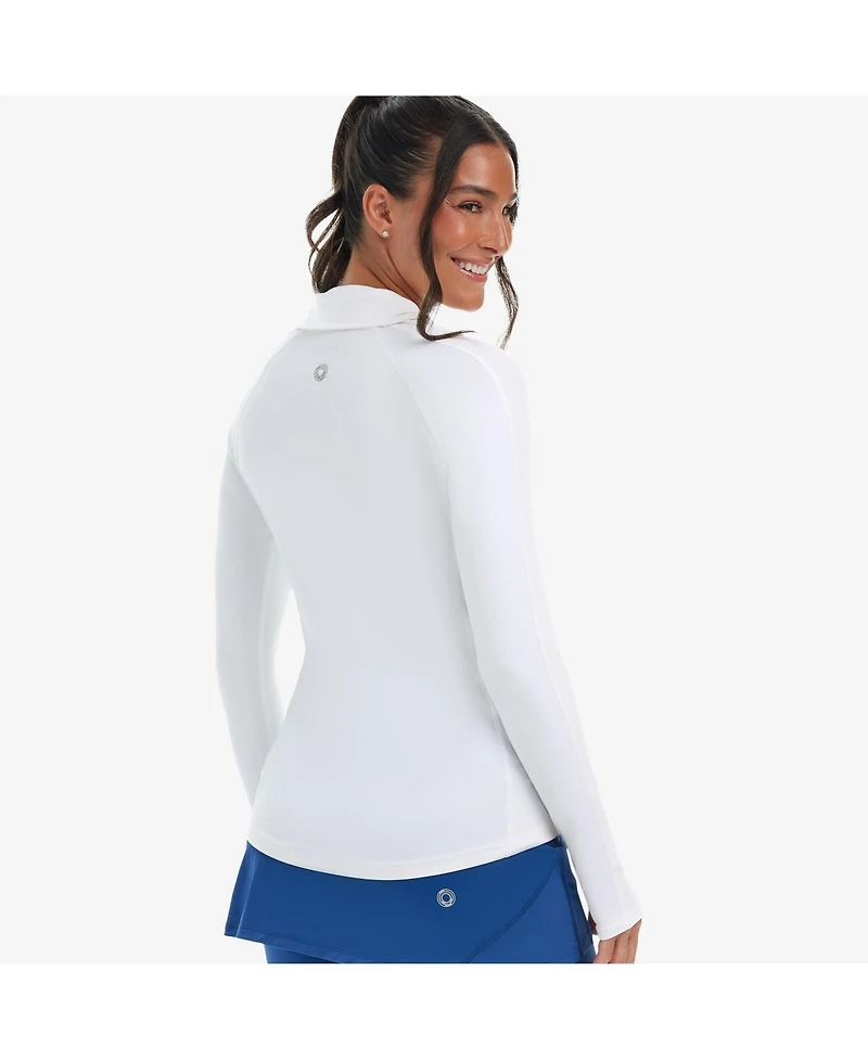 BloqUV Women's Upf 50+ Sun Protective Quarter Zip Polo