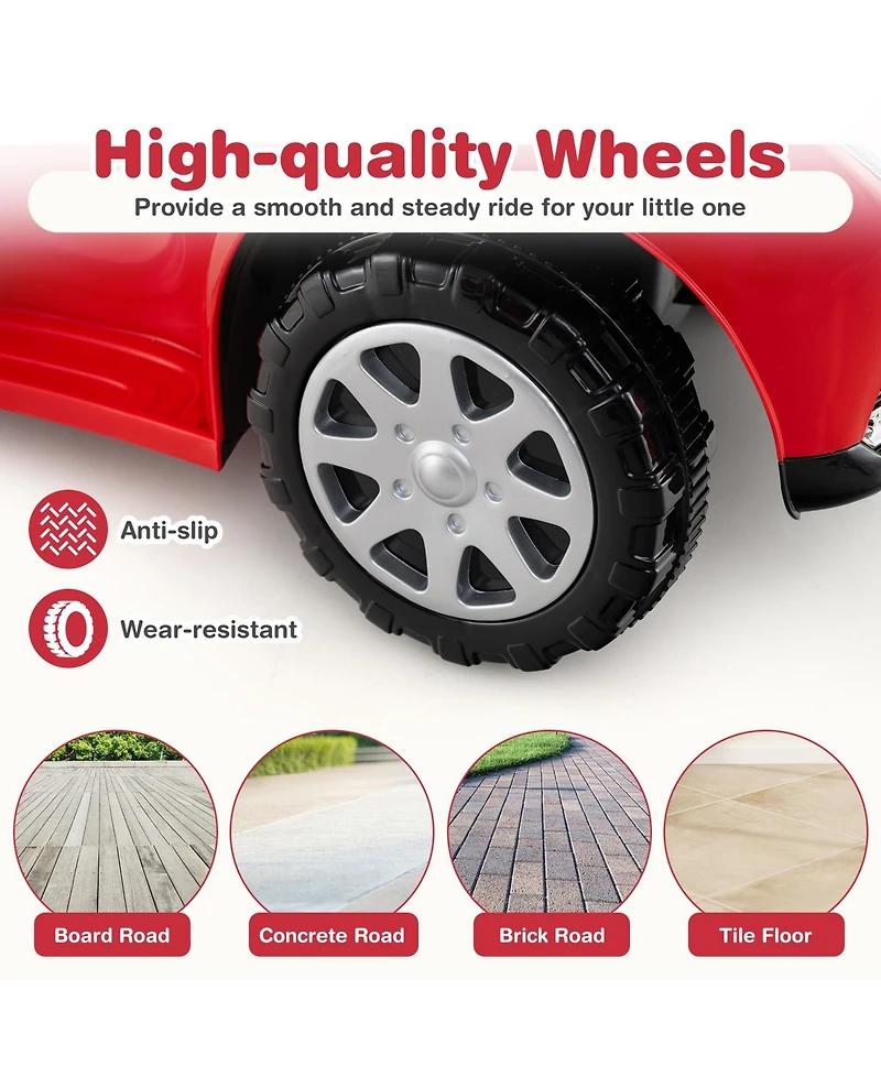 Sugift 3-in-1 Push Car for Toddler Sliding Car with Seat Belt and Canopy