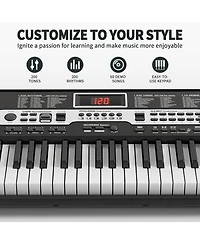Sugift 61-Key Electronic Keyboard Piano Set with Lcd Screen for Beginners