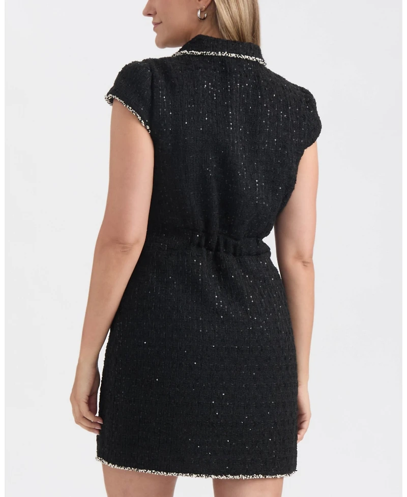 Ellen Tracy Women's Cap Sleeve Tweed Dress