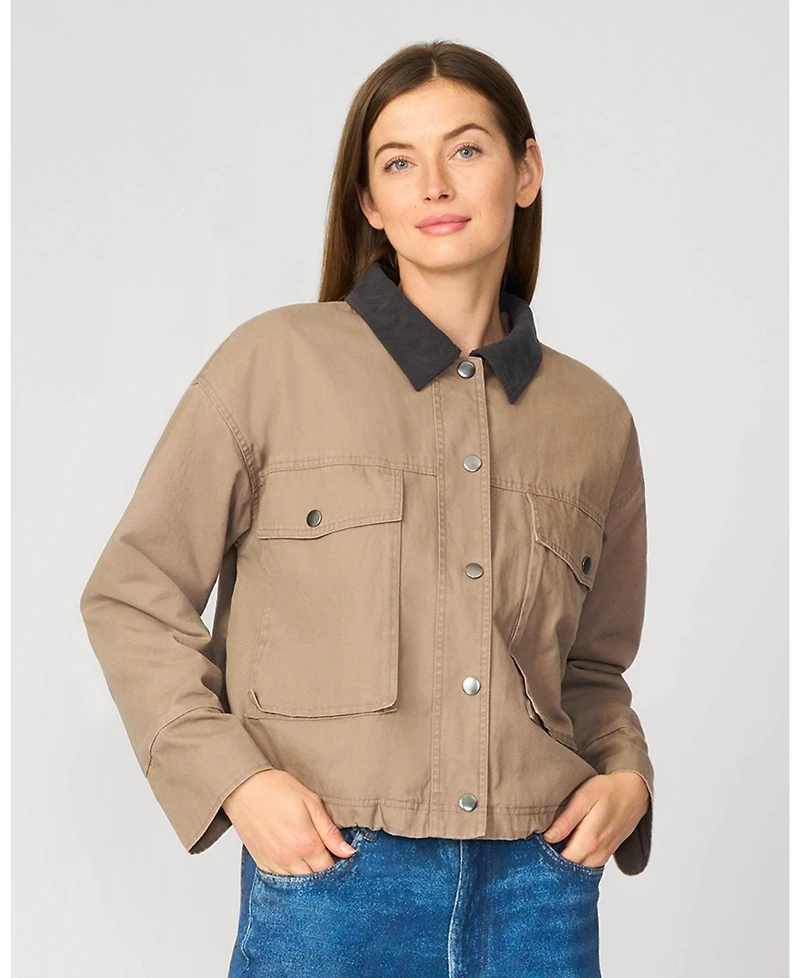Cable & Gauge Women's Relaxed Cropped Barn Jacket