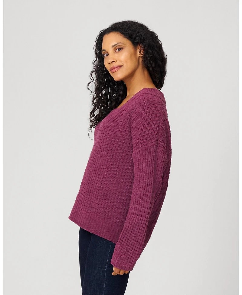 Cable & Gauge Women's Cozy Luxe Lounge V-Neck Sweater