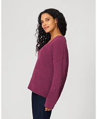 Cable & Gauge Women's Cozy Luxe Lounge V-Neck Sweater