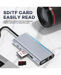 11-in-1 Usb-c Hub Multiport Adapter with 4K Hdmi, Vga, Pd & Ethernet