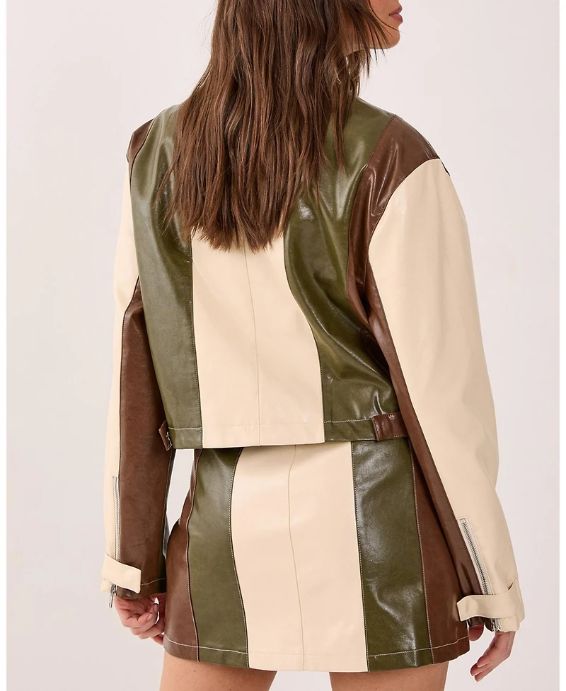 Nasty Gal Women's Panelled Faux Leather Biker Jacket