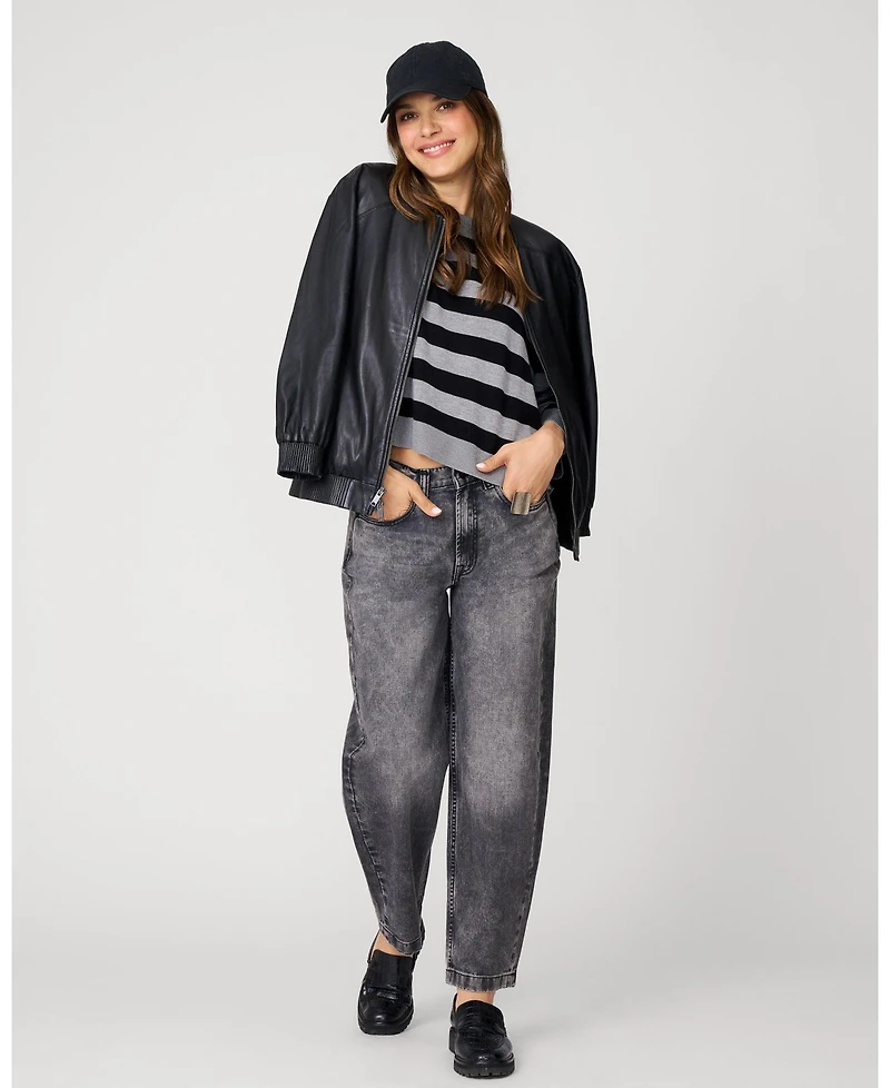 Cable & Gauge Women's Stripe Drop Shoulder Sweater