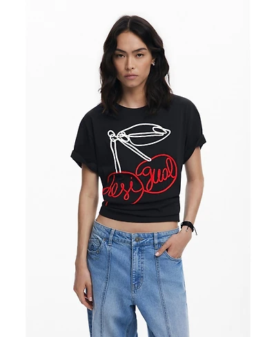 Desigual Women's Cherry embossed T-shirt
