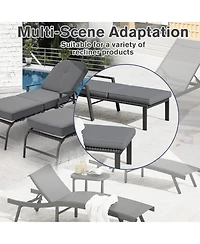 Aecojoy Chaise Lounge Cushions Outdoor Set of 2, 72x21x4 Inch Lounge Chair Cushion, Fade Resistant Patio Sun Lounger Replacement