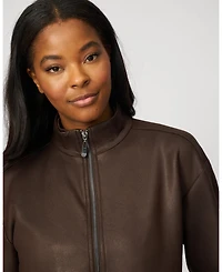 Cable & Gauge Women's Coated Cropped Bomber Jacket