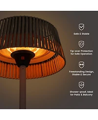 Patio Heater with Remote, 3 Adjustable Power Levels, 78.7" Tall, Waterproof, Anti-Tipping,Indoor and Outdoor