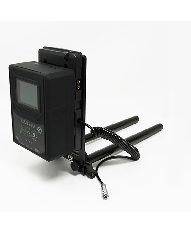 Core Swx 15mm Rail Mount Cheese Plate with V-Mount Battery Plate and 10" 2-Pin Coil Cable for Blackmagic Pocket 4K & 6K