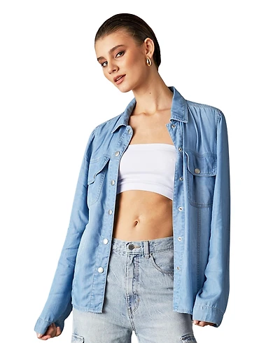 blue revival Women's Tencel Button-Down Shirt