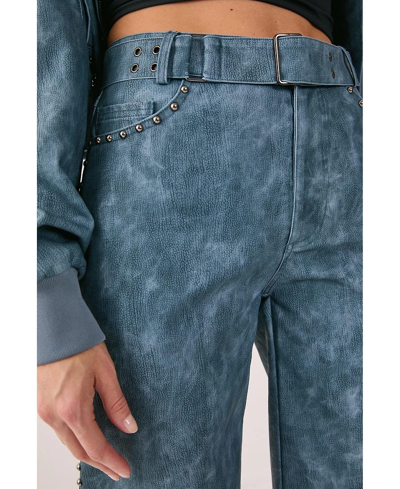 Nasty Gal Women's Studded Detail Belted Trouser
