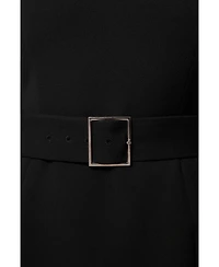 Karen Millen Women's Crepe Roll Neck Midi Dress