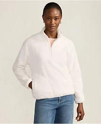 Lands' End Women's Half Zip Cozy High Pile Fleece Pullover