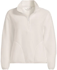 Lands' End Women's Half Zip Cozy High Pile Fleece Pullover