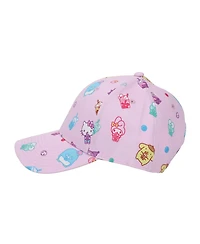 Hello Kitty And Friends Aop Drinks Sublimation On Poly B2 Structured Ball Cap Traditional Adjustable